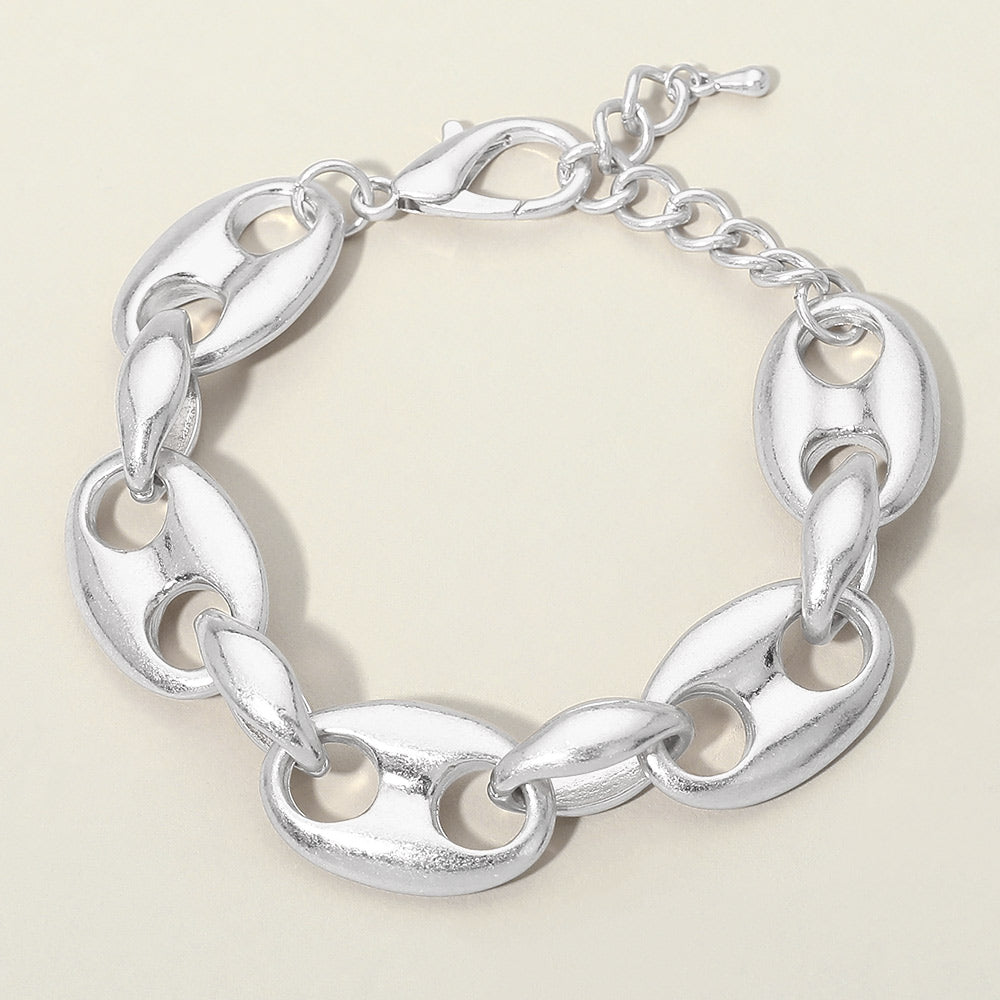 Madeline Love Worn Silver Mariner Link Chain Bracelet - Necklaces