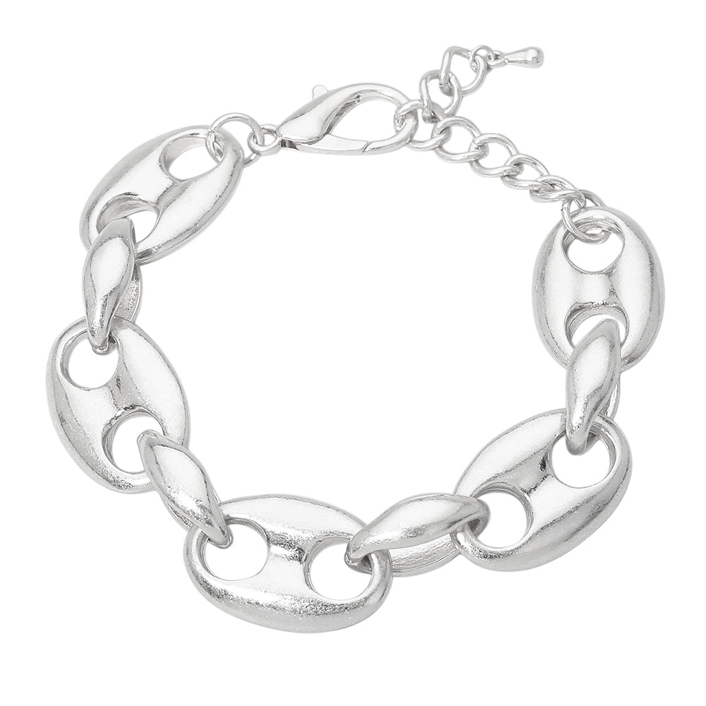 Madeline Love Worn Silver Mariner Link Chain Bracelet - Necklaces - desc