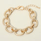 Madeline Love Worn Gold Textured Metal Oval Link Chain Bracelet - Bracelets