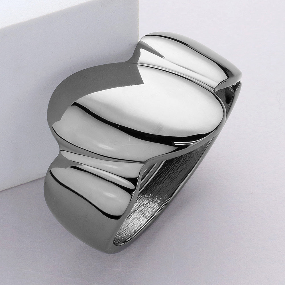 Madeline Love Hematite Metal Bangle Hinged Bracelet - Bracelets