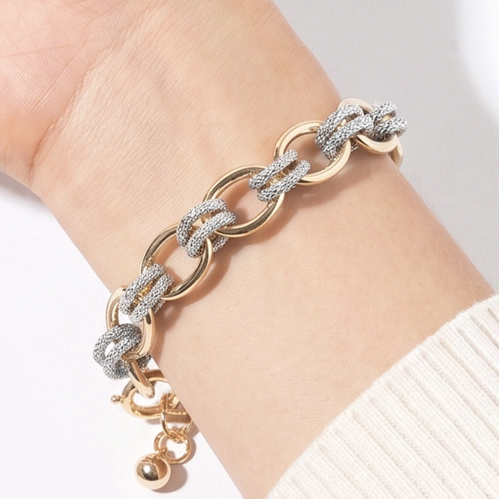Madeline Love Two Tone Gold Dipped Two Tone Twisted Link Chain Bracelet