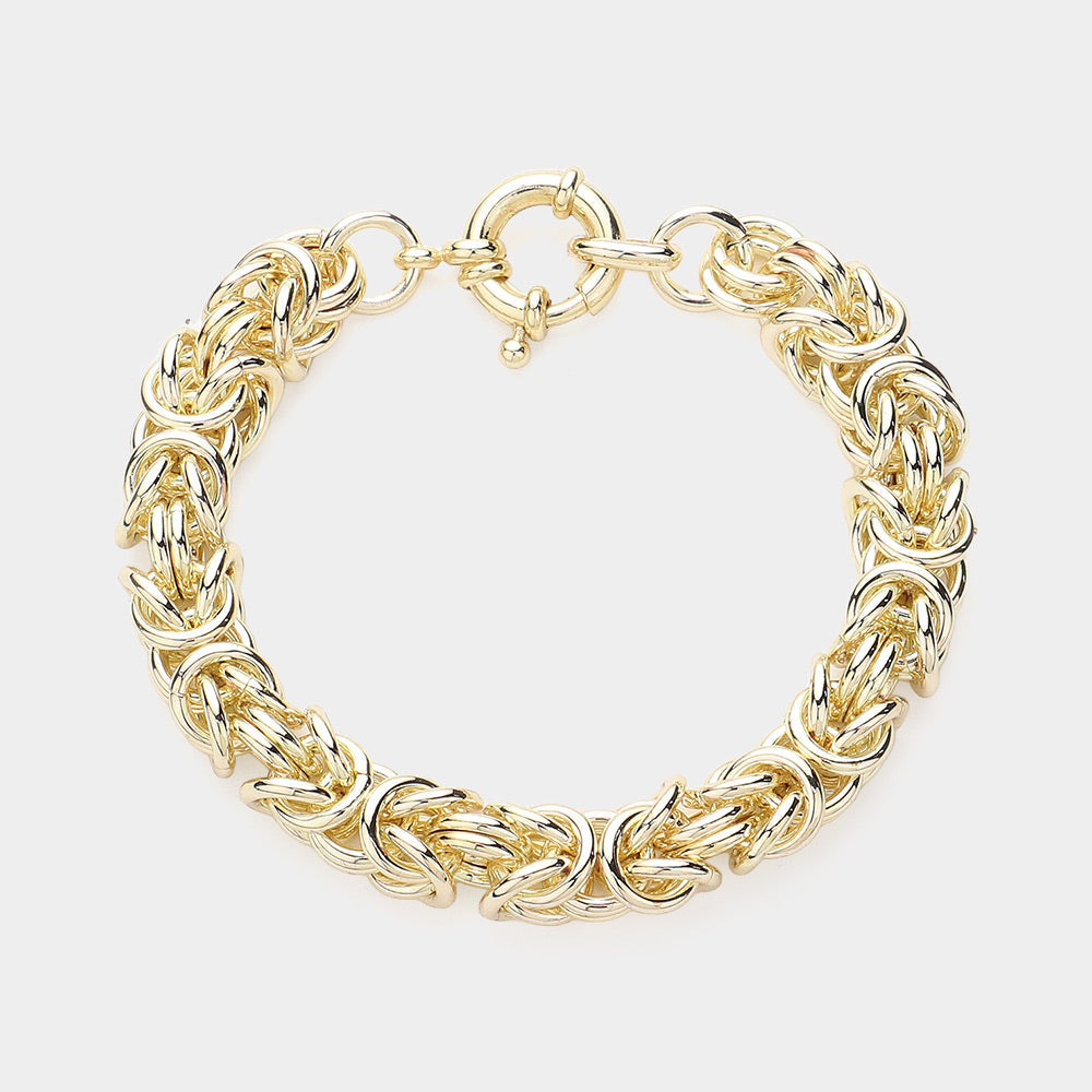 Madeline Love Gold 14K Gold Plated Chunky Hardware Metal Bracelet