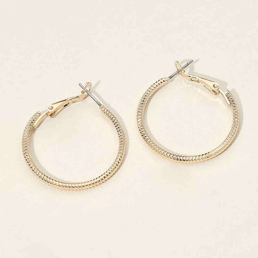 Madeline Love Gold Gold Dipped Textured Hoop Earrings