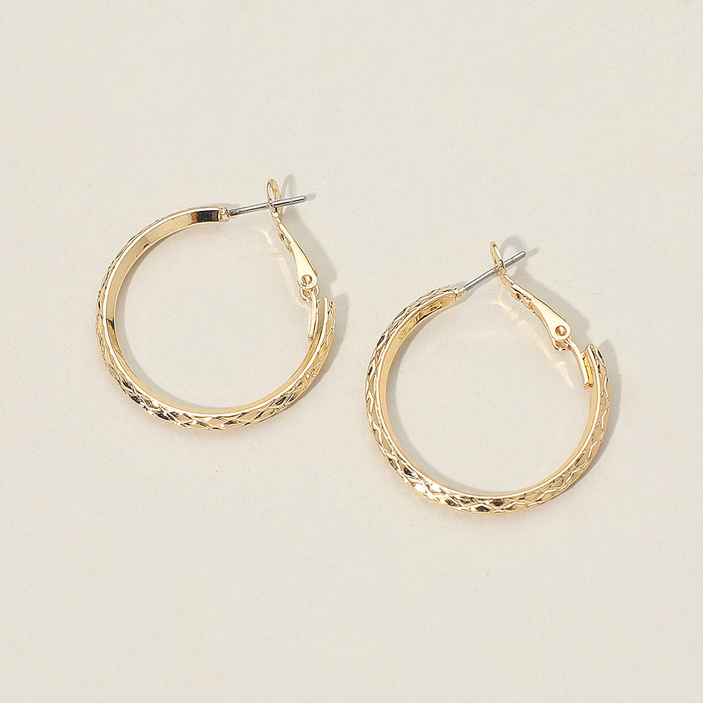 Madeline Love Gold Gold Dipped Textured Hoop Earrings