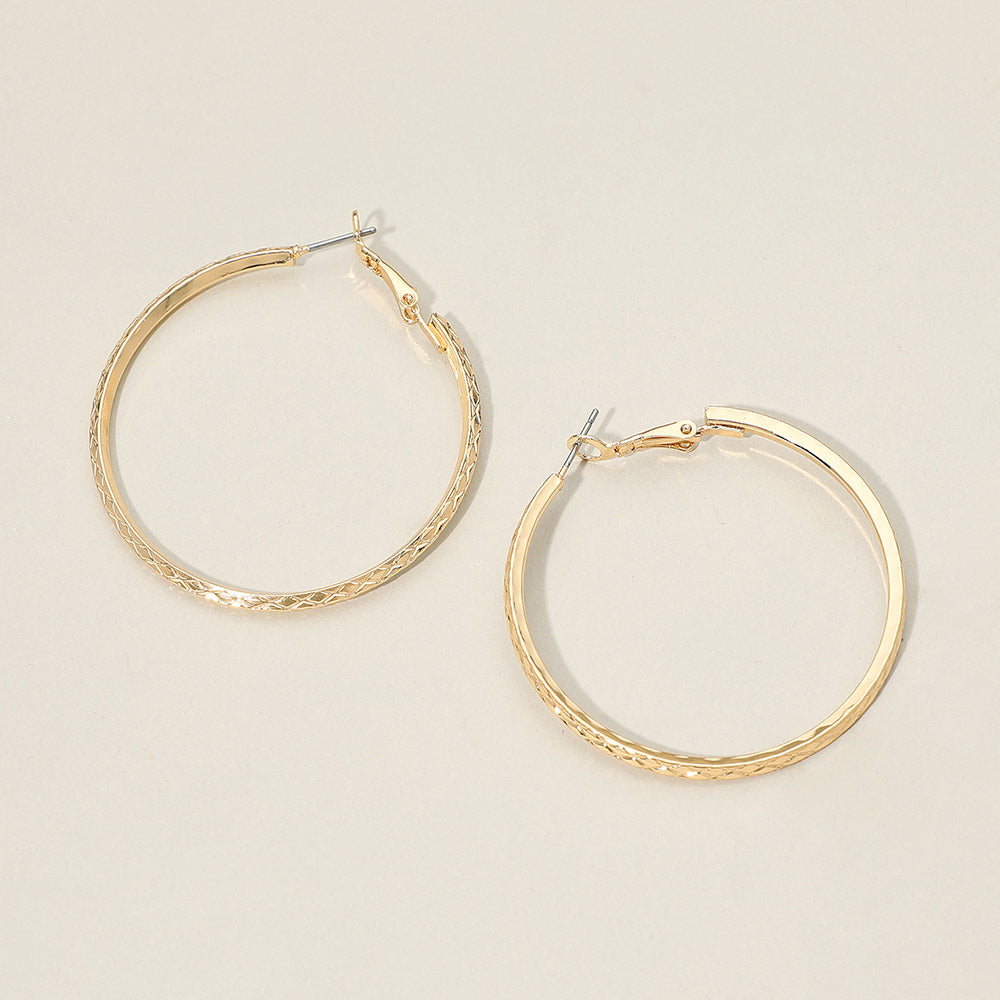 Madeline Love Gold Gold Dipped Textured Hoop Earrings