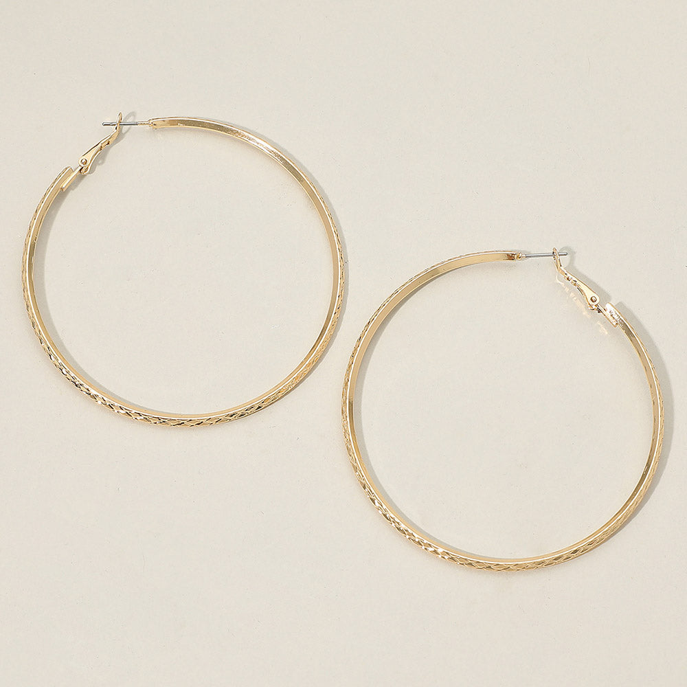 Madeline Love Gold Gold Dipped Textured Hoop Earrings