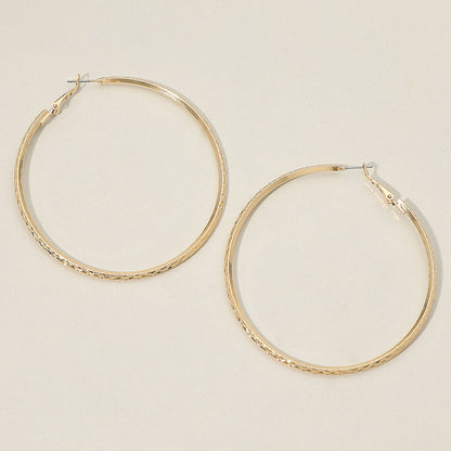 Madeline Love Gold Gold Dipped Textured Hoop Earrings