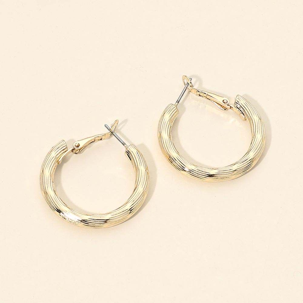 Madeline Love Gold Gold Dipped Textured Hoop Earrings