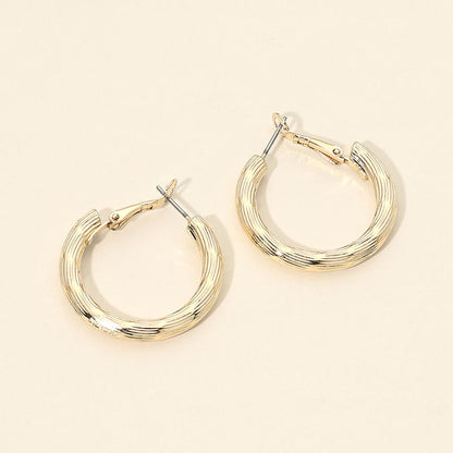 Madeline Love Gold Gold Dipped Textured Hoop Earrings