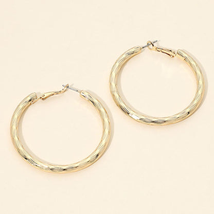 Madeline Love Gold Gold Dipped Textured Hoop Earrings