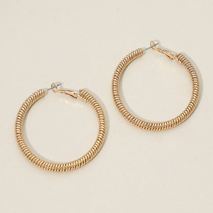 Madeline Love Gold Gold Dipped Coil-Texture Hoop Earrings