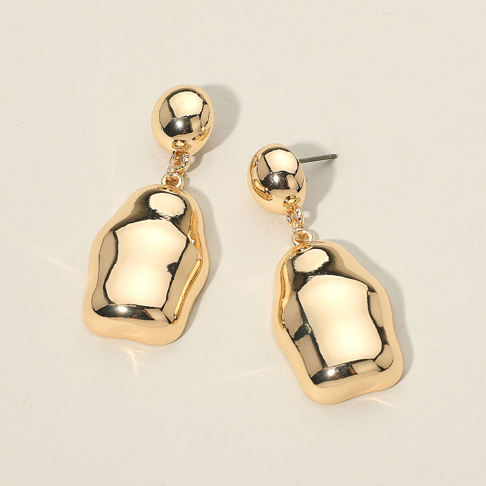 Madeline Love Gold Gold Dipped Abstract Pebble Drop Dangle Earrings