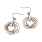 Madeline Love Three Tone Abstract Layered Circle Drop Earrings - desc
