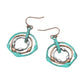 Madeline Love Patina Verdigris Abstract Layered Circle Drop Earrings - desc