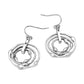 Madeline Love Silver Burnished Abstract Layered Circle Drop Earrings - desc
