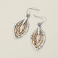 Madeline Love Three Tone Metal Layered Teardrop Drop Earrings