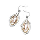 Madeline Love Three Tone Metal Layered Teardrop Drop Earrings - desc