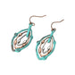 Madeline Love Patina Verdigris Metal Layered Teardrop Drop Earrings - desc