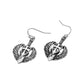 Madeline Love Silver Burnished Antique Metal Wing Cross Sword Shield Drop Earrings - desc