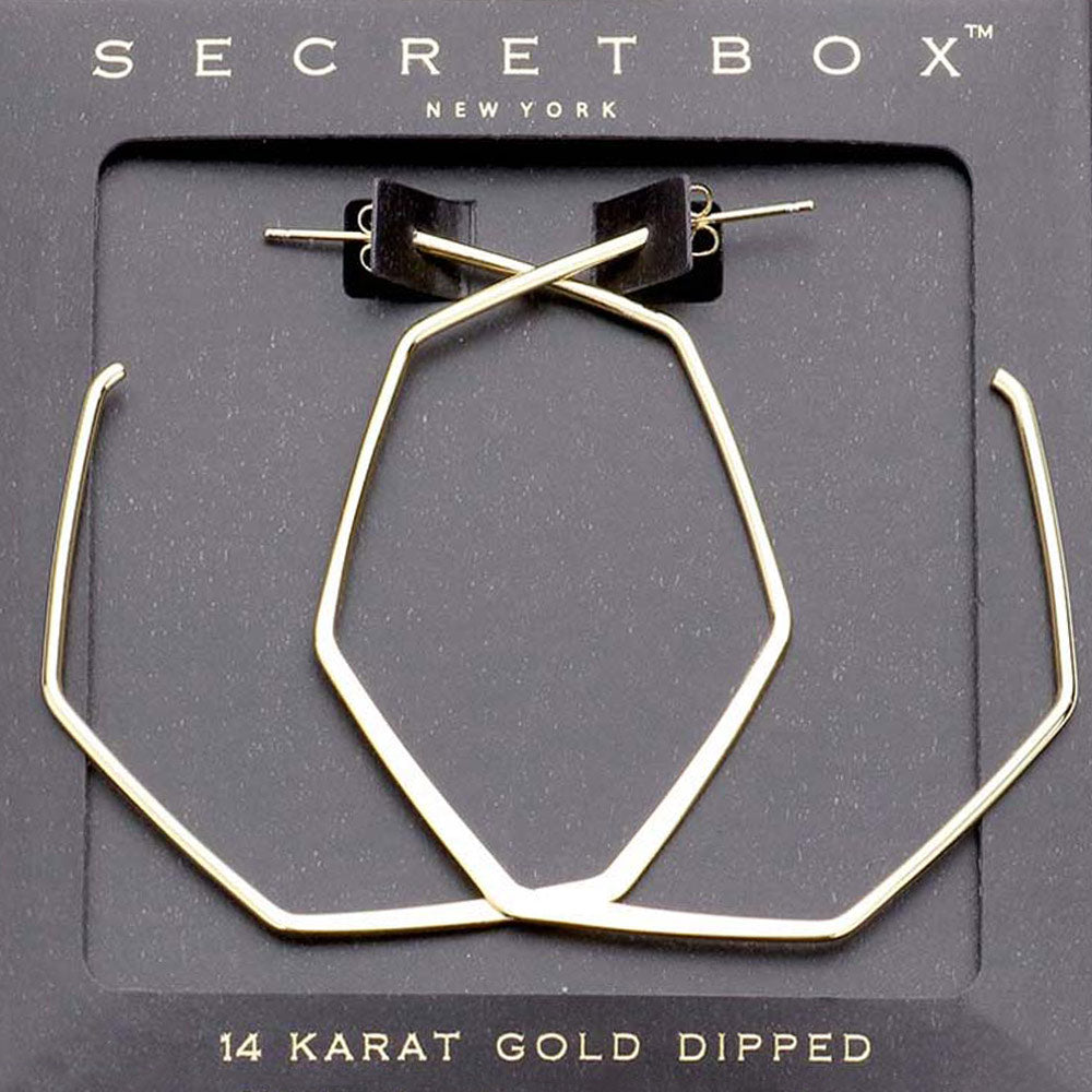 Madeline Love Gold _ 14K Gold Dipped Metal Angled Hoop Earrings