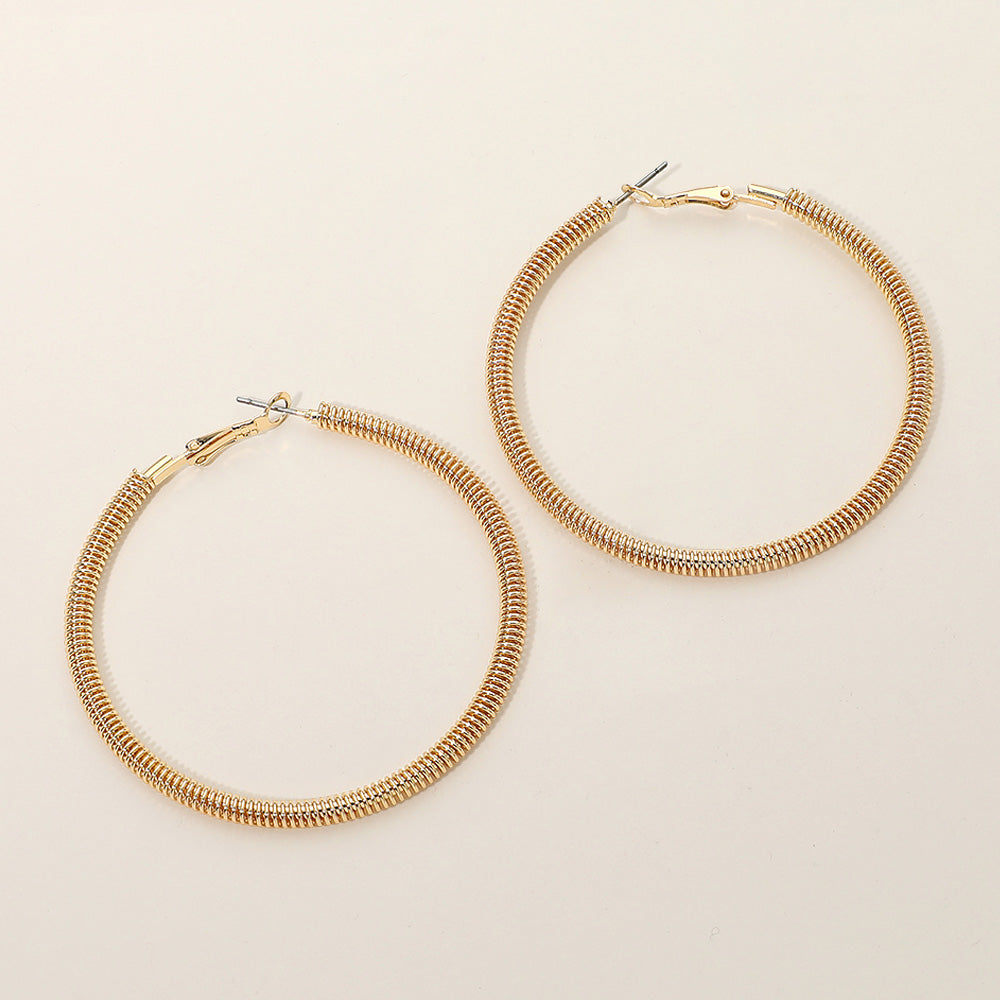 Madeline Love Gold Gold Dipped Textured Metal Hoop Earrings