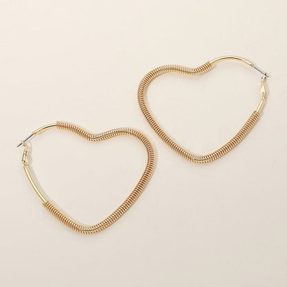 Madeline Love Gold Gold Dipped Textured Metal Heart Hoop Earrings