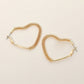 Madeline Love Gold Gold Dipped Textured Metal Heart Hoop Earrings