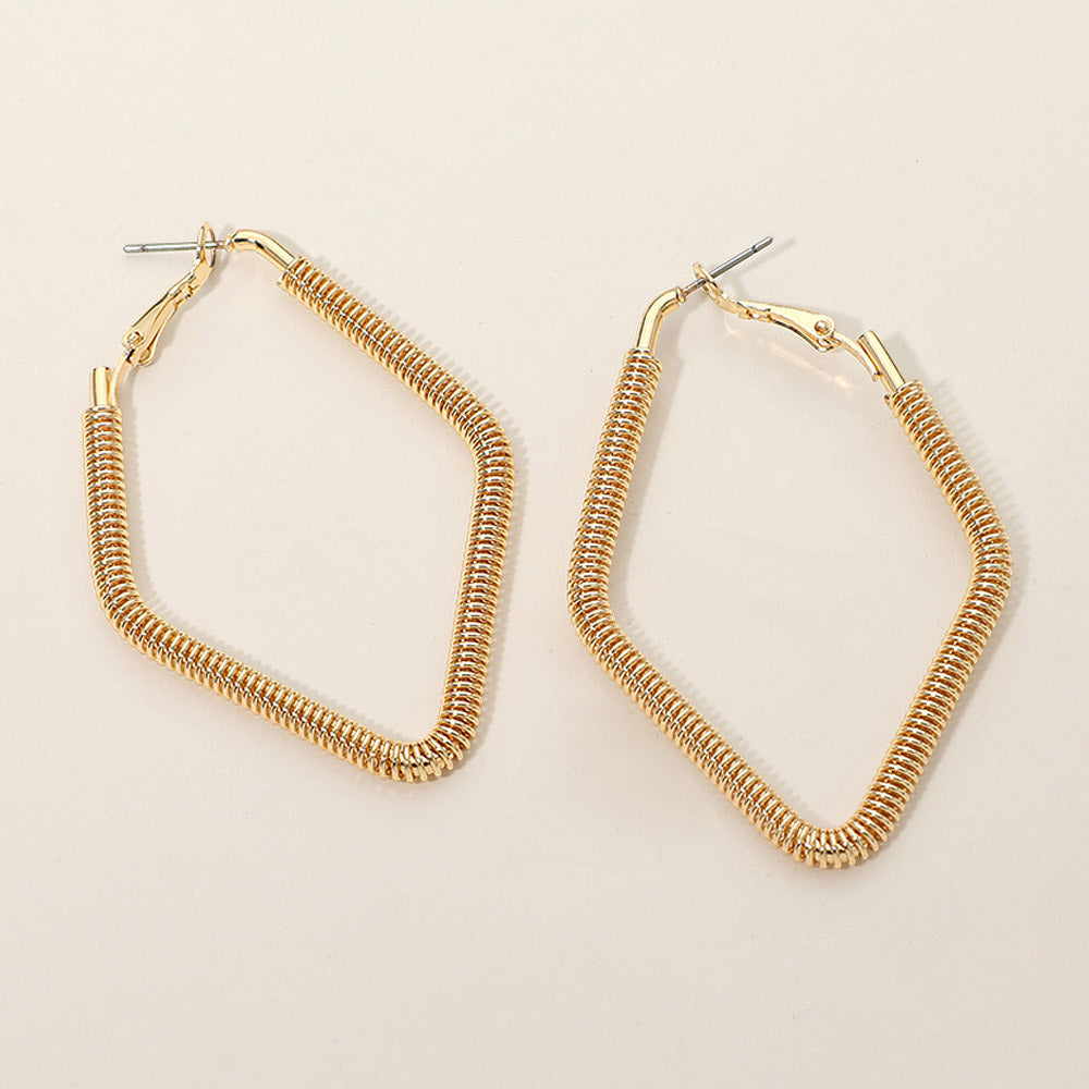 Madeline Love Gold Gold Dipped Textured Metal Geometric Hoop Earrings