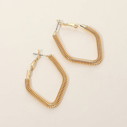 Madeline Love Gold Gold Dipped Textured Metal Geometric Hoop Earrings