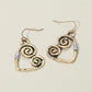 Madeline Love Gold Burnished, Two Tone Swirl Heart Charm Drop Earrings