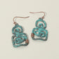 Madeline Love Copper Burnished, Patina Verdigris Boho Geometric Metal Swirl Drop Earrings