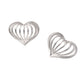 Madeline Love Rhodium, White Gold White Gold Dipped Sculpted Heart Cage Stud Earrings - extra