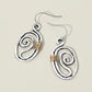 Madeline Love Silver Burnished, Two Tone Boho Metal Swirl Oval Drop Earrings