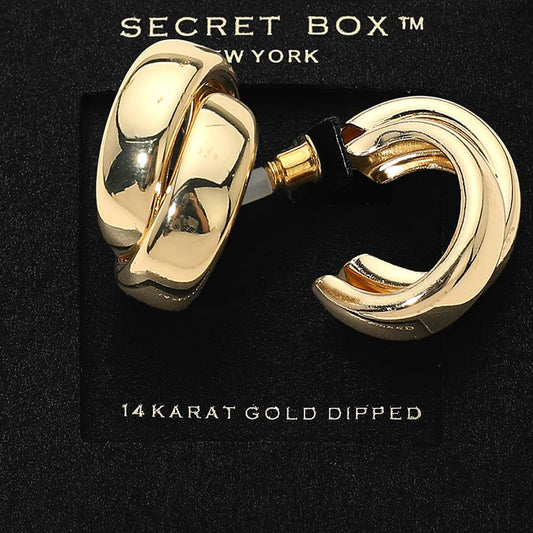 Madeline Love Gold SECRET BOX_14K Gold Dipped Chunky Hoop Earrings