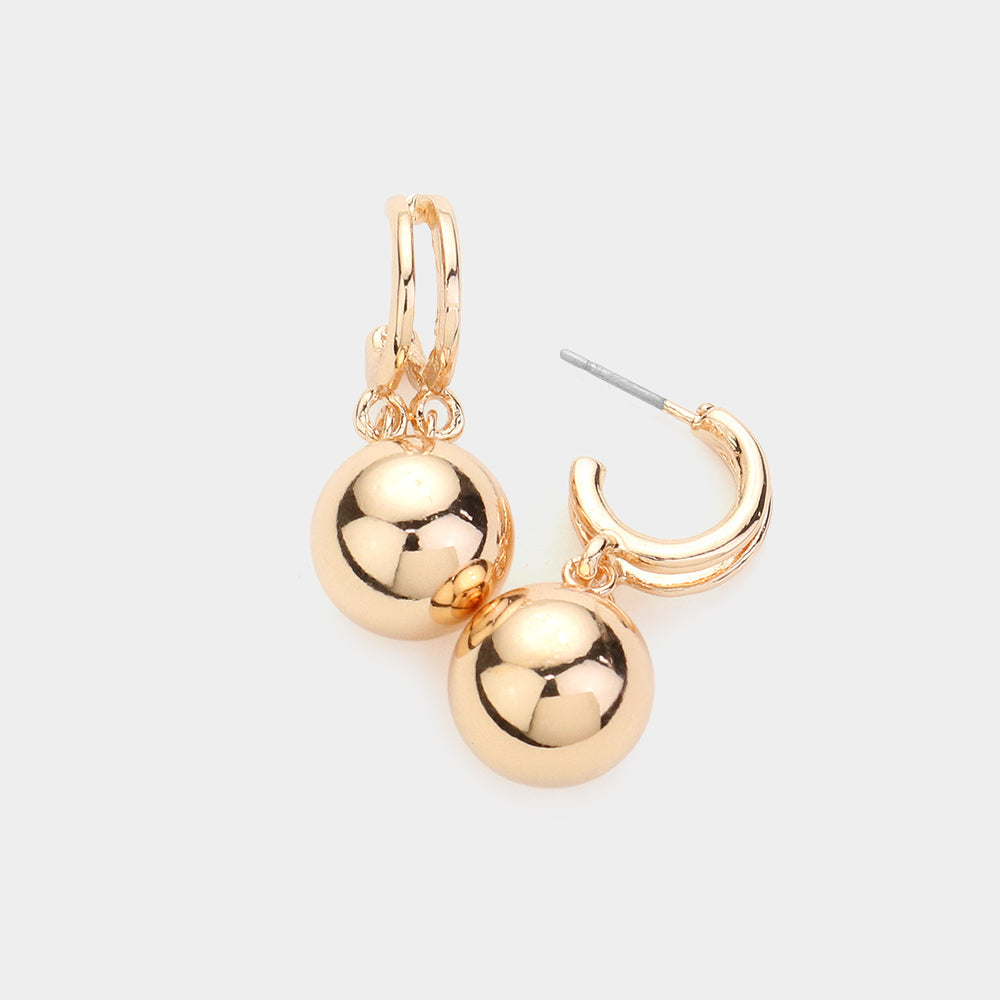 Madeline Love Gold Metal Ball Dangle Earrings