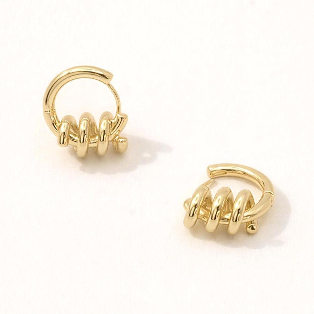 Madeline Love Gold 14K Gold Dipped Spiral Wrap Huggie Hoop Earrings