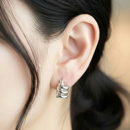 Madeline Love Rhodium, White Gold White Gold Dipped Spiral Wrap Huggie Hoop Earrings