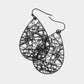 Madeline Love Black Brass Metal Teardrop Dangle Earrings