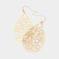 Madeline Love Gold Brass Metal Teardrop Dangle Earrings