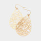 Madeline Love Matte gold Brass Metal Teardrop Dangle Earrings