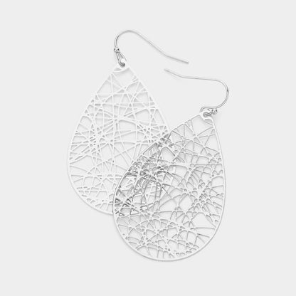 Madeline Love Rhodium Brass Metal Teardrop Dangle Earrings