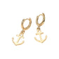 Madeline Love Gold Anchor Charm Drop Huggie Hoop Earrings - desc