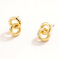 Madeline Love Gold 14K Gold Dipped Interlocking Double Loop Drop Earrings - desc