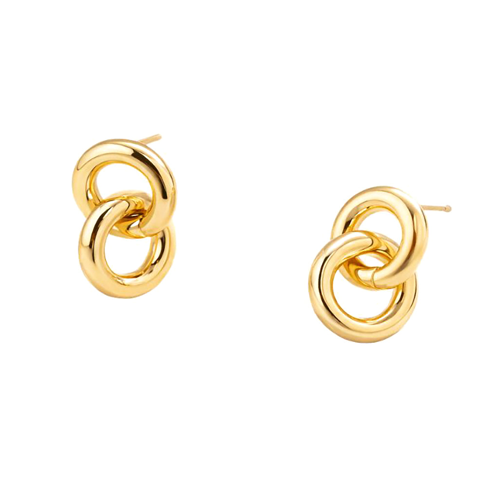 Madeline Love Gold 14K Gold Dipped Interlocking Double Loop Drop Earrings - extra