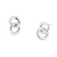Madeline Love Rhodium, White Gold White Gold Dipped Interlocking Double Loop Drop Earrings - desc
