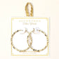 Madeline Love Gold SECRET BOX_Genuine Gold Dipped Hypoallergenic Geometric Textured Hoop Earrings - extra