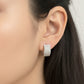 Madeline Love Silver, White Gold White Gold Dipped Textured Huggie Hoop Earrings - desc