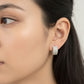Madeline Love Silver, White Gold White Gold Dipped Textured Huggie Hoop Earrings - extra