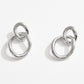 Madeline Love Silver, White Gold White Gold Dipped Interlocking Round Link Drop Earrings - extra