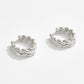 Madeline Love Silver, White Gold White Gold Dipped Chunky Braided Huggie Hoop Earrings - desc